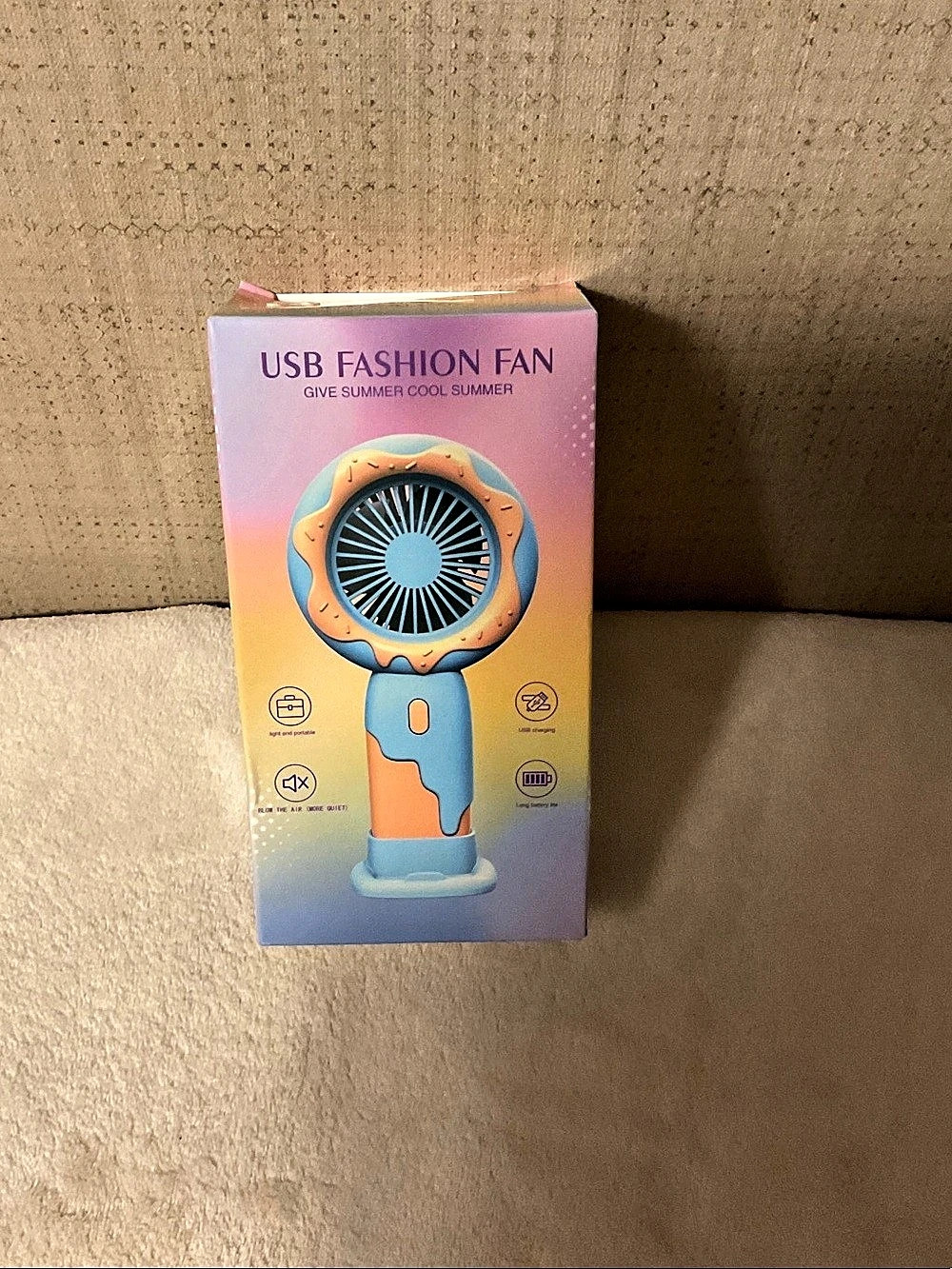 USB Fashion Fan USB Rechargeable Handheld Fan Pink & Blue NWT